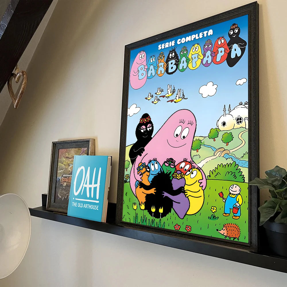 Pósteres de películas clásicas de dibujos animados B-Barbapapa, pósteres de calidad HD, arte de pared, pintura, estudio, decoración nórdica para el hogar