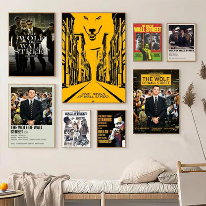 The Wolf of Wall Street Classic Movie Posters Waterproof Paper Sticker Coffee House Bar Decor Art Wall Stickers