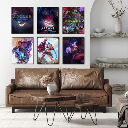 A-Arcane L-League of L-Legends Self-adhesive Art Poster Whitepaper Prints Posters Artwork Aesthetic Art Wall Painting