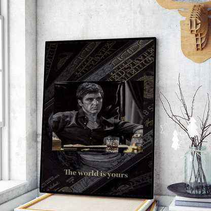 Scarface The World is Yours Movie Poster Movie Sticky Posters Retro Kraft Paper Sticker DIY Room Bar Cafe Art Wall Painting