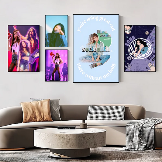 Retrato de la cantante pop O-Olivia-Rrodrigo, álbum de música Guts Tour Sour, impresiones y carteles de buena calidad, decoración vintage para cafeterías y bares