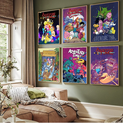 A-Adventure Cartoon T-Time Whitepaper Poster HD Quality Poster Wall Art Painting Study Room Wall Decor