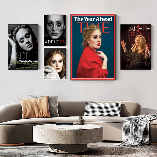 Póster adhesivo DIY de la cantante Adele, decoración vintage para bar, cafetería y hogar