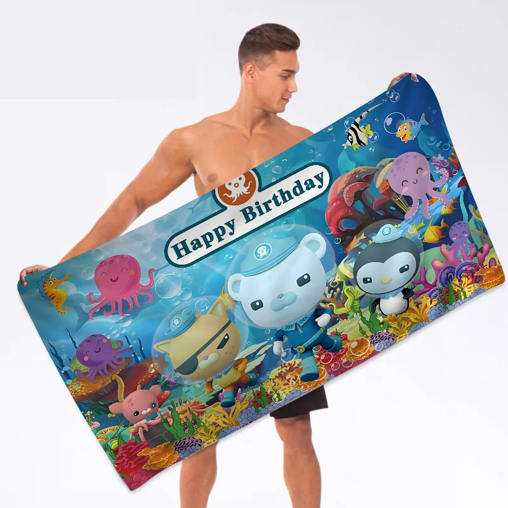 The Octonauts cartoon Towel Microfiber Beach Towel Absorbent Quick dry Soft Yoga Swimming Resort Mountain Climbing Towel