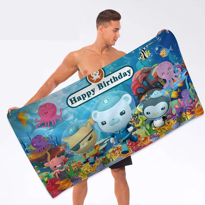 The Octonauts cartoon Towel Microfiber Beach Towel Absorbent Quick dry Soft Yoga Swimming Resort Mountain Climbing Towel