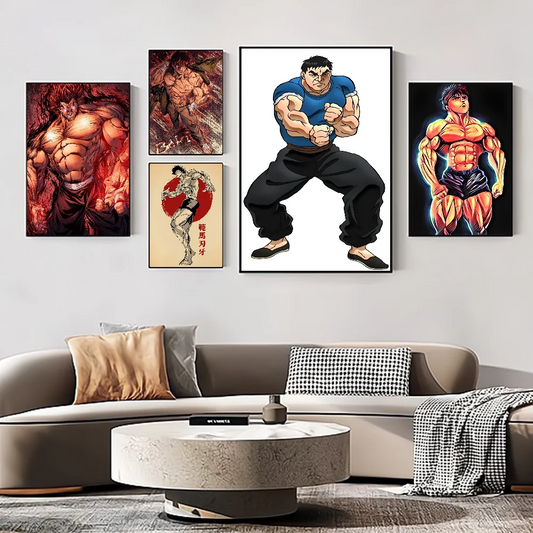 Anime Baki The Grappler DIY Sticky Poster Whitepaper Prints Posters Artwork Vintage Decorative Painting