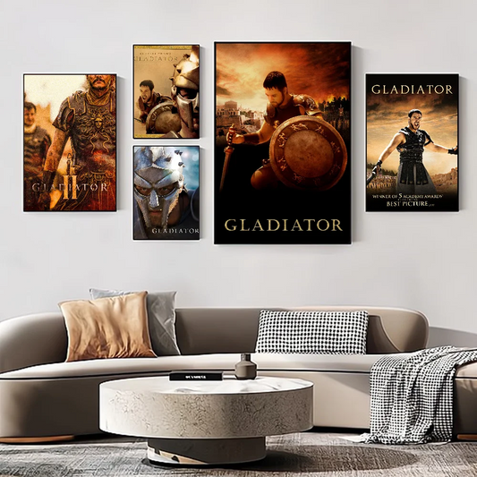 Gladiator Classic Movie Anime Posters Sticky Decoracion Painting Wall Art White Kraft Paper Wall Decor