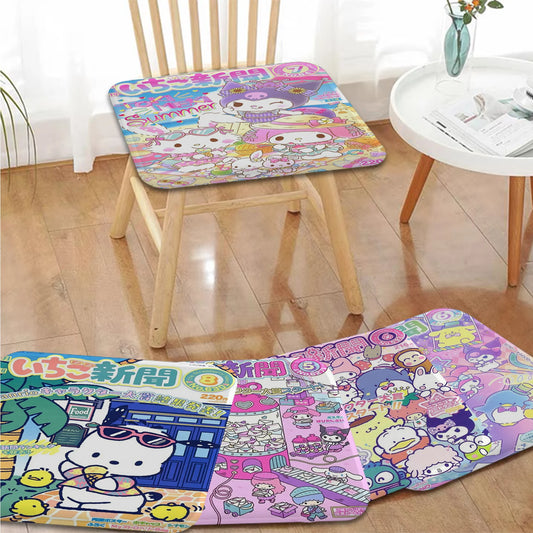 Cojín de asiento redondo con diseño de Anime Peripheral S-SanrioS, para oficina, comedor, taburete, alfombrilla de esponja para sofá, cojines antideslizantes para silla