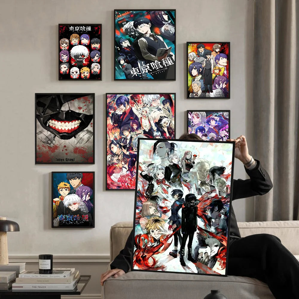 Amine Tokyo Ghoul  DIY Sticky Poster Fancy Wall Sticker for Living Room Bar Decoration Wall Decor