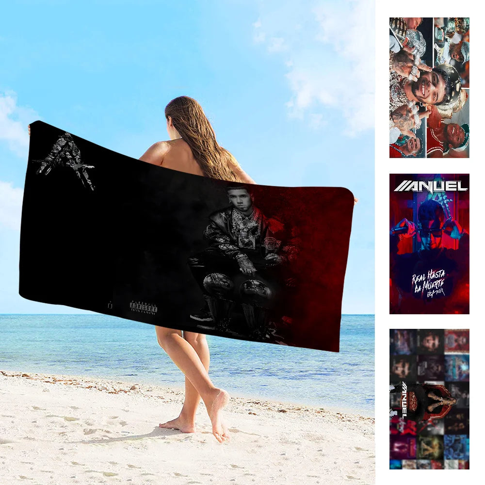 Hip Hop Rapper Anuel AA Towel Microfiber Beach Towel Absorbent Quick dry Soft Yoga Swimming Resort Mountain Climbing Towel