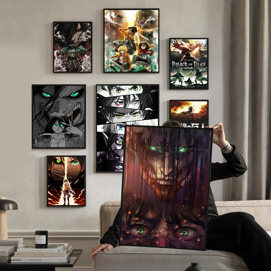 Anime A-AttackS on T-Titan Good Quality Prints and Posters Waterproof Paper Sticker Coffee House Bar Posters Wall Stickers