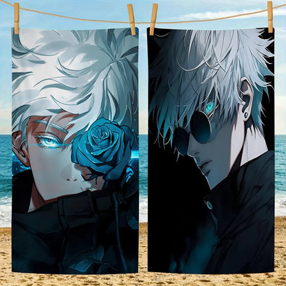 Satoru Gojo Jujutsu Kaisen Towel Microfiber Beach Towel Absorbent Quick dry Soft Yoga Swimming Resort Mountain Climbing Towel