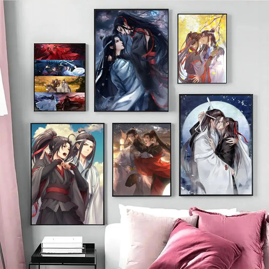 Pósteres de anime Grandmaster Mo Dao Zu Shi MDZS, impresiones en papel, decoración de pared vintage para el hogar, la habitación, el bar, pintura estética