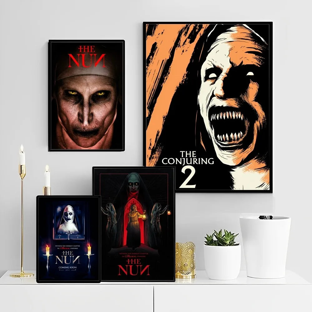 Classic Horror Movie Collection The Nun Self-adhesive Art Poster Whitepaper Prints Posters Artwork Aesthetic Art Wall Painting