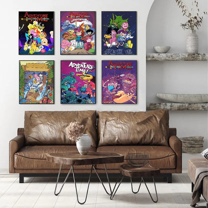 A-Adventure Cartoon T-Time Whitepaper Poster HD Quality Poster Wall Art Painting Study Room Wall Decor