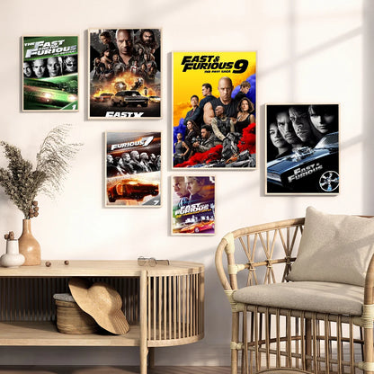 Classic Movies Fast & Furious Series Paul Walker Painting DIY Sticky Poster Fancy Wall Sticker for Living Room Bar Decoration