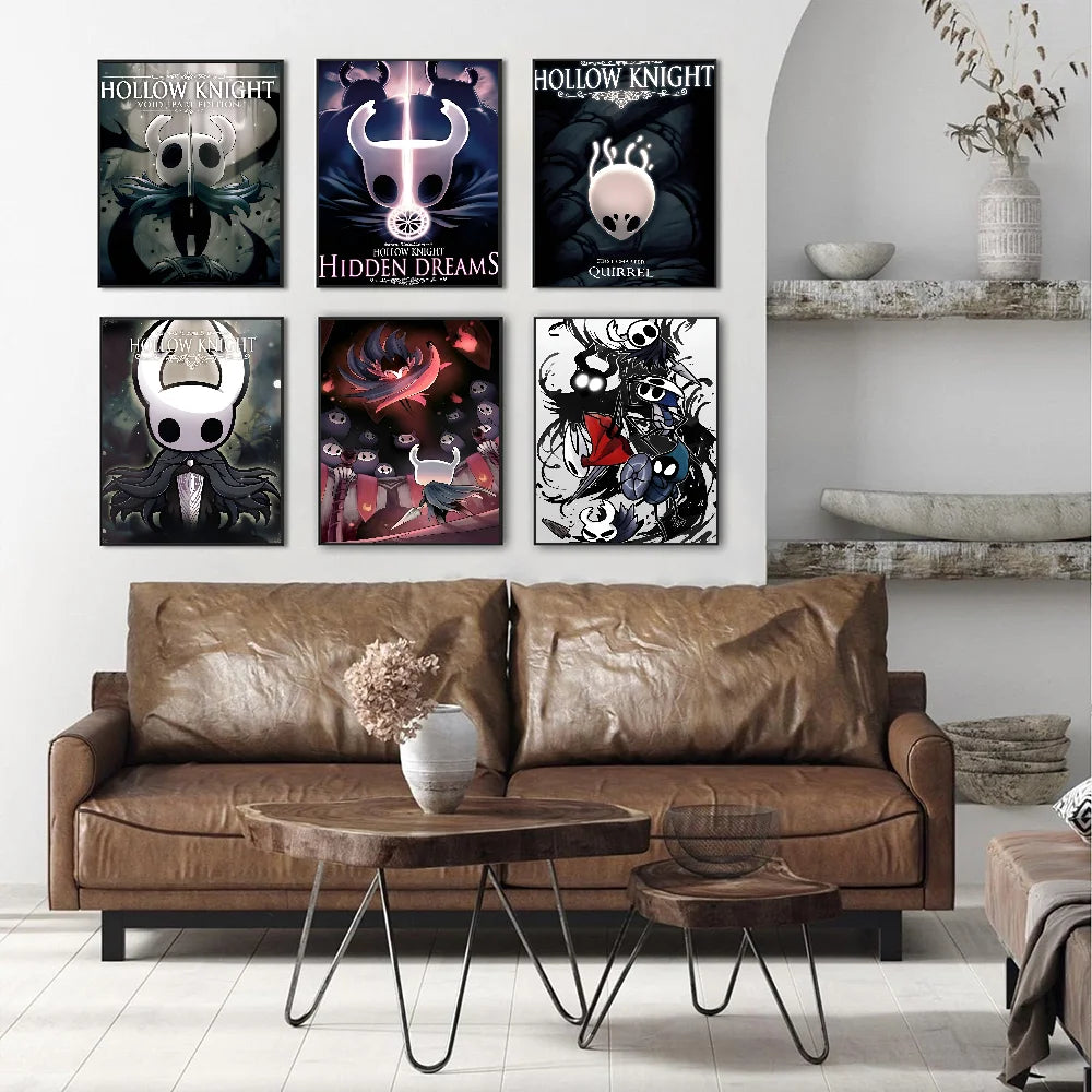 Hollow Knight Cartoon Characters Movie Sticky Posters Whitepaper Sticker DIY Room Bar Cafe Posters Wall Stickers