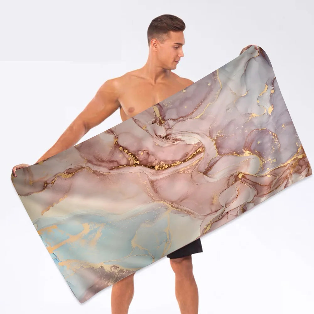 Fashion Marble Towel Microfiber Beach Towel Absorbent Quick dry Soft Yoga Swimming Resort Mountain Climbing Towel