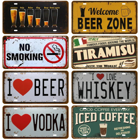 Toilets Vintage Beer Tinplates Plate Metal Sign Tin Signs Retro Metal Plaques For Cafe Kitchen Living Room Home Wall Art Decor