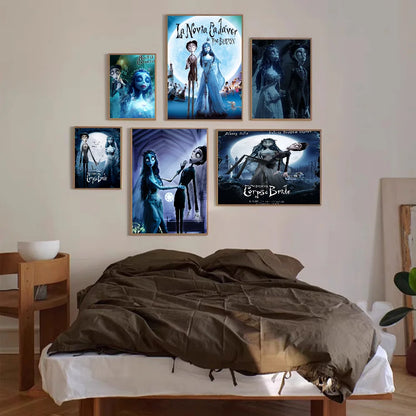 C-Corpse Bride Cartoo DIY Sticky Poster Fancy Wall Sticker for Living Room Bar Decoration Wall Decor