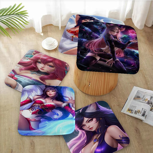 L-LOL KDA Ahri 北欧プリント チェアクッション ソフト オフィス カーシート 快適 通気性 45x45cm ソファクッション