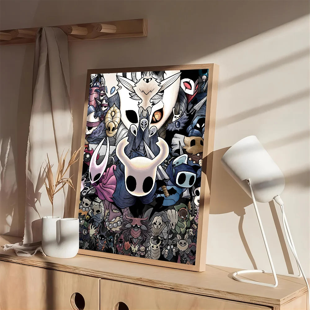 Japan Anime Video Games Hollow Knight Anime Posters Sticky HD Quality Wall Art Retro Posters for Home Kawaii Room Decor