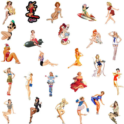 10/50Pcs Pin up Girl Cartoon Stickers Toys For Children Motorcycles Skateboards Phones DIY Hand Diaries Scrapbook