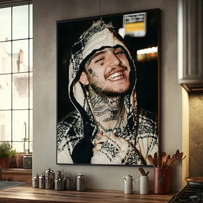 Rapper Singer Lil Peep Classic Anime WhitePaper Poster Sticker for Living Room Bar Decorants Aesthetic Art Wall Painting