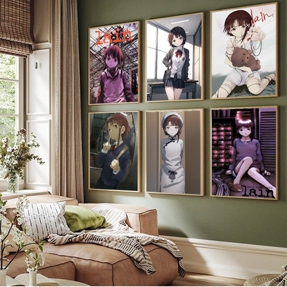 Serial Experiments Lain Vintage Posters Sticky Whitepaper Prints Posters Artwork Posters Wall Stickers