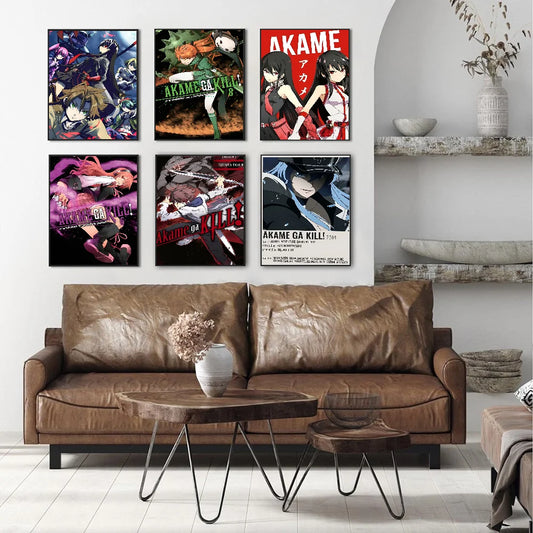 Akame Ga KILL DIY Sticky Poster Whitepaper Prints Posters Artwork Vintage Decorative Painting