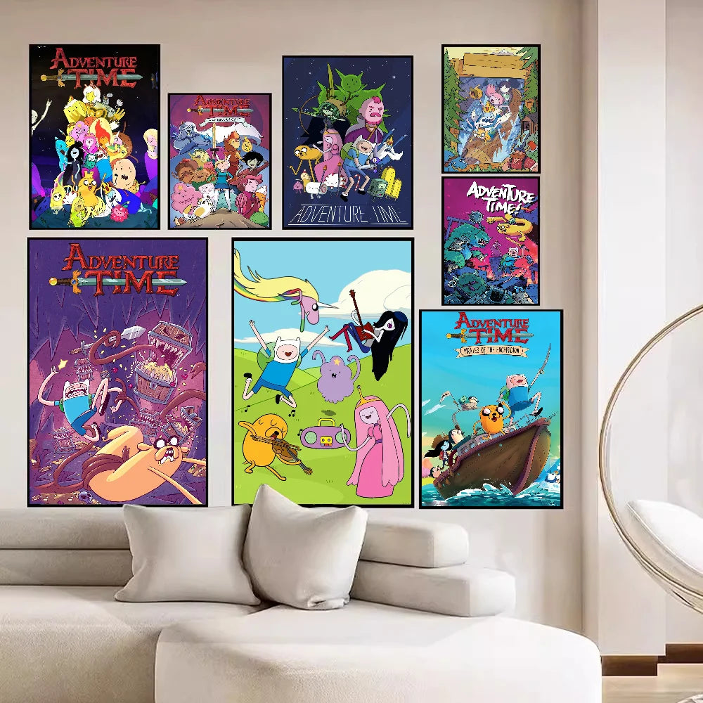 A-Adventure Cartoon T-Time Whitepaper Poster HD Quality Poster Wall Art Painting Study Room Wall Decor