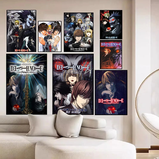 Japanese Classic Anime Death Note Character Anime Posters Sticky Decoracion Painting Wall Art White Kraft Paper Wall Decor