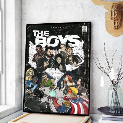 The Boys Anime Whitepaper Poster Fancy Wall Sticker for Living Room Bar Decoration Decor Art Wall Stickers Aesthetic Painting