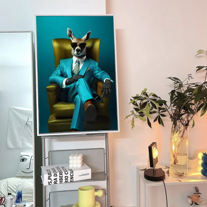 Elegant Animal In Suit Prints Wearing Good Quality Prints and Posters Waterproof Paper Coffee House Bar Posters Wall Stickers