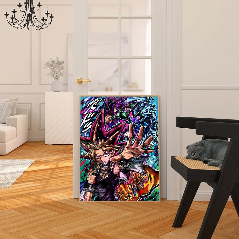 Amine Yu Gi Oh  Classic Anime Poster Waterproof Paper Sticker Coffee House Bar Room Wall Decor