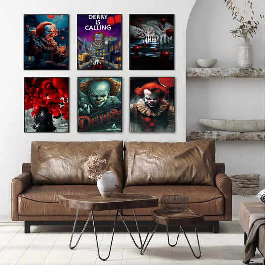 Pennywise Clown Whitepaper Poster HD Quality Poster Wall Art Painting Study Room Wall Decor