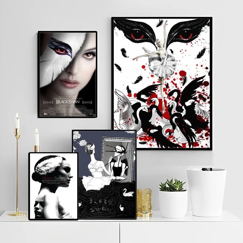 Movie Black Swan Classic Anime Movie Sticky Posters Whitepaper Sticker DIY Room Bar Cafe Posters Wall Stickers