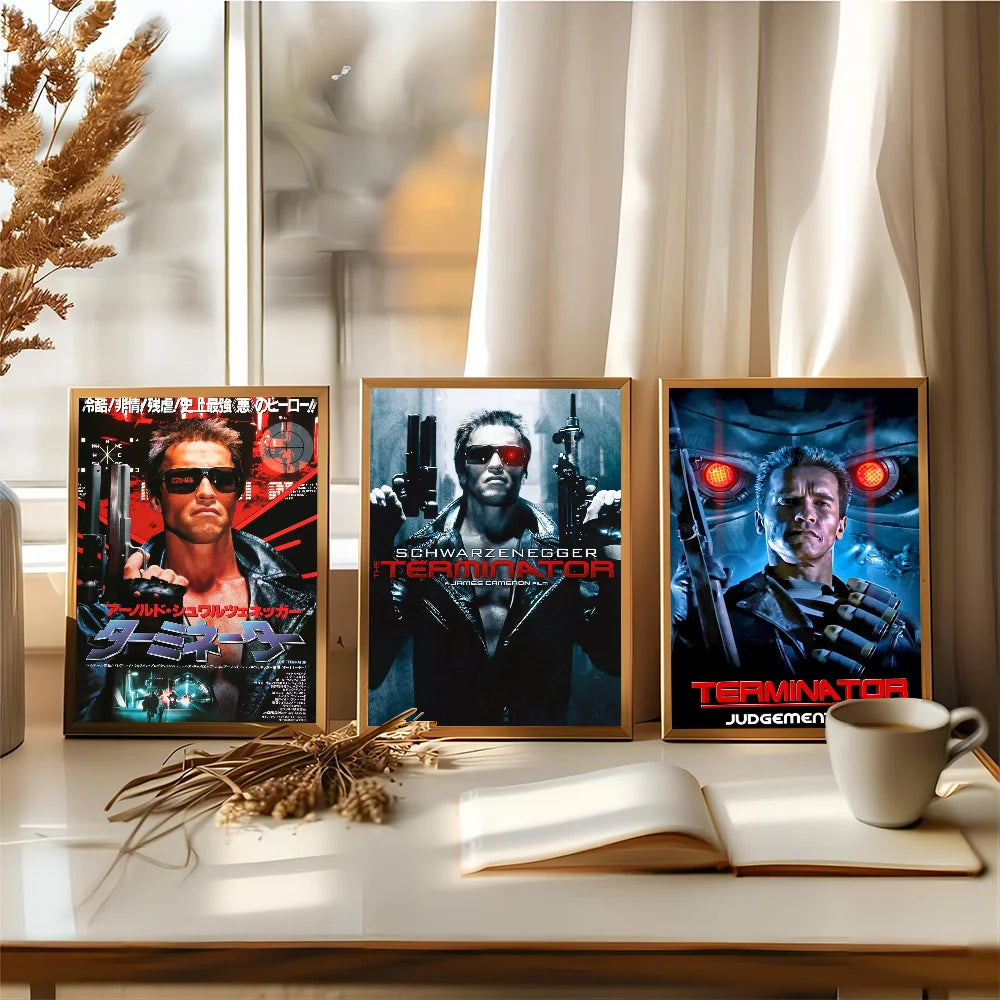 Póster de la película T-The T-Terminator, pósteres de anime, pósteres retro de arte de pared de calidad HD adhesivos para decoración de habitaciones del hogar kawaii, pósteres de anime