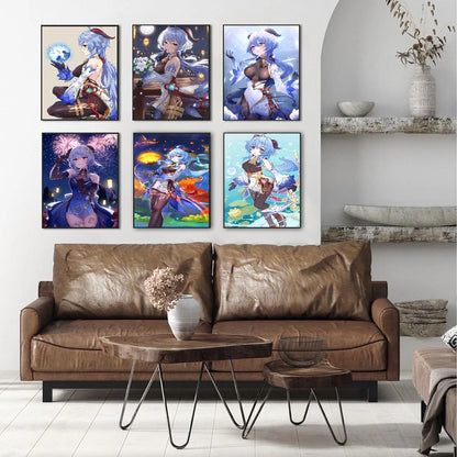 G-Ganyu Classic Anime Poster Waterproof Paper Sticker Coffee House Bar Room Wall Decor