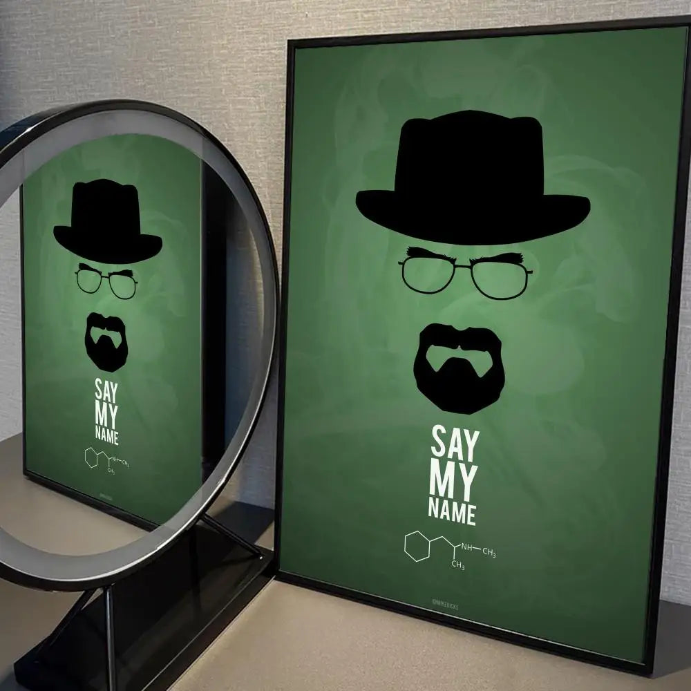 Pósteres de películas de Breaking Bad, pósteres de anime, pegatinas de pared elegantes para sala de estar, bar, estudio, hogar, sala de estar, decoración