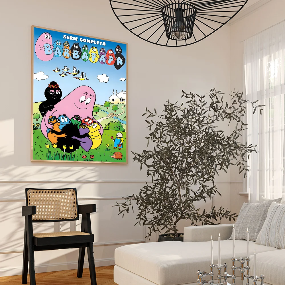 Pósteres de películas clásicas de dibujos animados B-Barbapapa, pósteres de calidad HD, arte de pared, pintura, estudio, decoración nórdica para el hogar