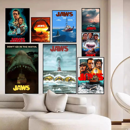 Pósteres de anime de la película JAWS, pegatinas adhesivas de papel impermeables para cafeterías, bares, decoración de habitaciones kawaii