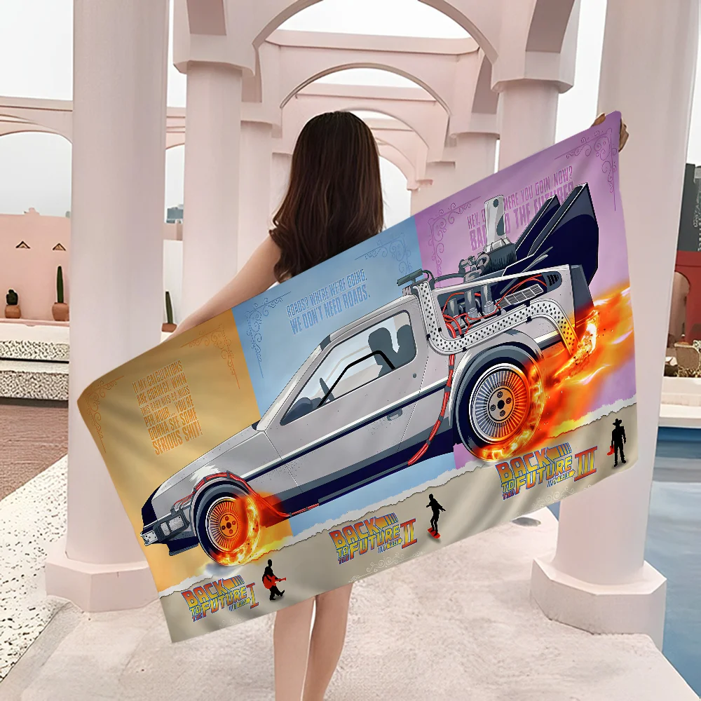 Retro Back To The Future Towel Microfiber Beach Towel Absorbent Quick dry Soft Yoga Swimming Resort Mountain Climbing Towel