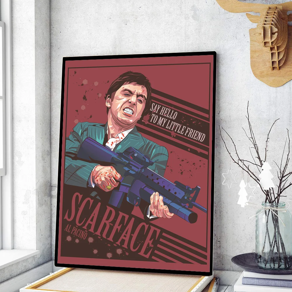 Scarface The World is Yours Movie Poster Movie Sticky Posters Retro Kraft Paper Sticker DIY Room Bar Cafe Art Wall Painting