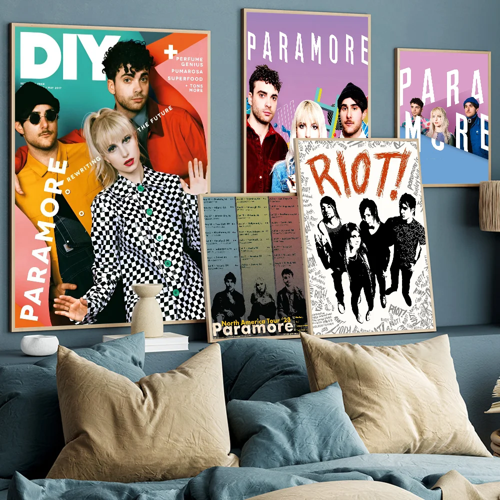 Paramore Band Poster Anime Posters Sticky HD Quality Wall Art Retro Posters for Home Kawaii Room Decor Anime Posters Sticky