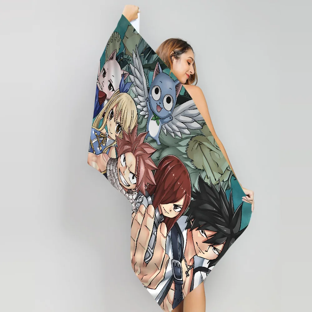 Cartoon F-Fairy Tail Anime Towel Microfiber Beach Towel Absorbent Quick dry Soft Yoga Swimming Resort Mountain Climbing Towel