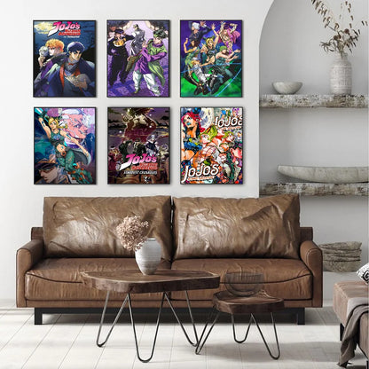 JoJos Bizarre Adventure Whitepaper Poster Fancy Wall Sticker for Living Room Bar Decoration Decor Art Wall Stickers