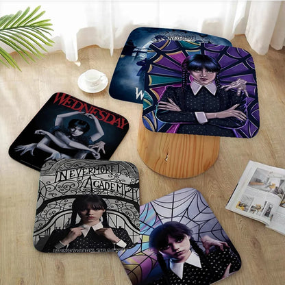 American Movie TV W-Wednesday A-Addams Square Stool Pad Patio Home Kitchen Office Chair Seat Cushion Pads Sofa Seat 40x40cm Sofa