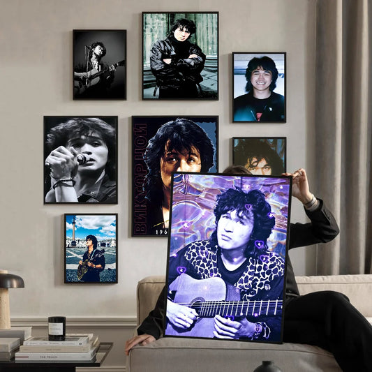 Viktor Tsoi レトロ 高品質ポスター クラフト紙プリント ヴィンテージ ホームルーム カフェバー アート 壁装飾 美的絵画