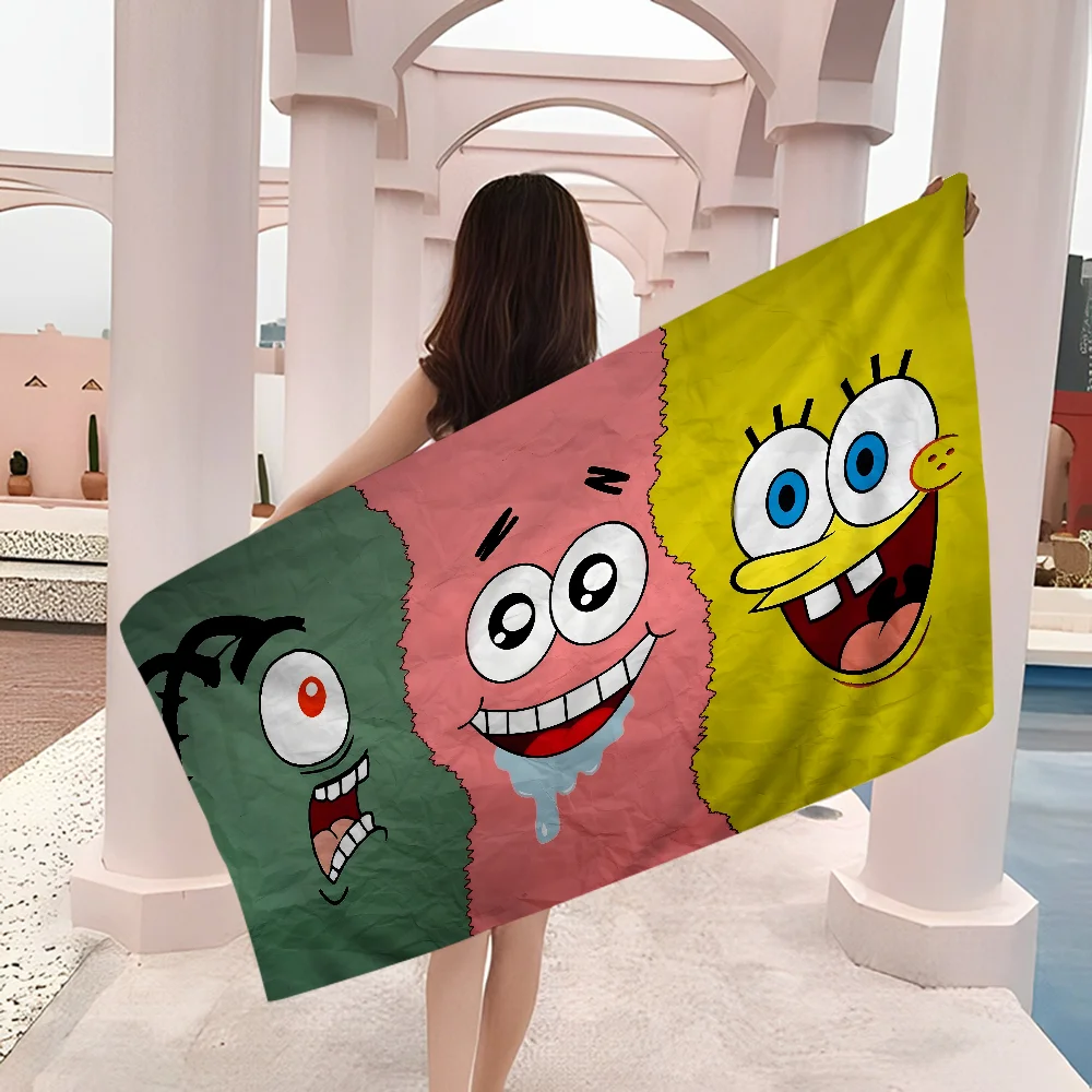 Amine Sponge_Bobs Face Towel Microfiber Beach Towel Absorbent Quick dry Soft Yoga Swimming Resort Mountain Climbing Towel